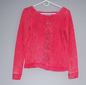 SOLD Fresh Wear Red Lace Sweatshirt
